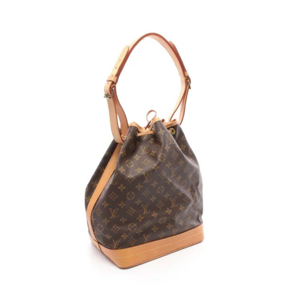 Louis Vuitton Brown Bag Canvas Monogram Shoulder Noe Leather Brown